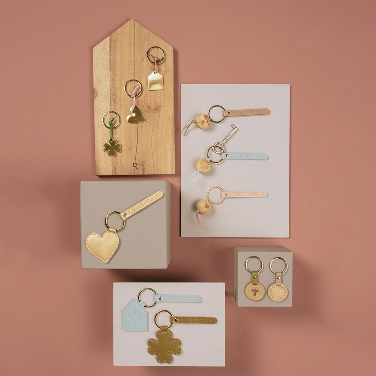 Schlüsselanhänger "Goldene Zeiten" - Herz" (Gold)