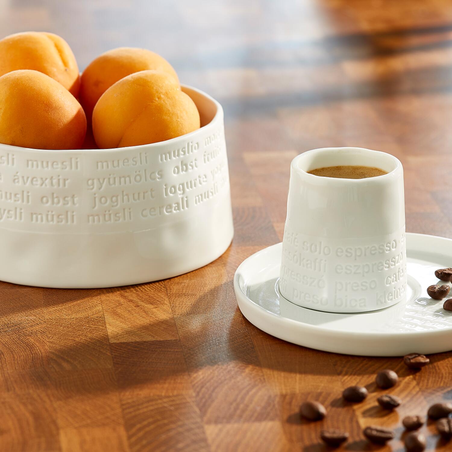 Espressotasse "Raumpoesie - Frühstück" - 60 ml (Weiß)