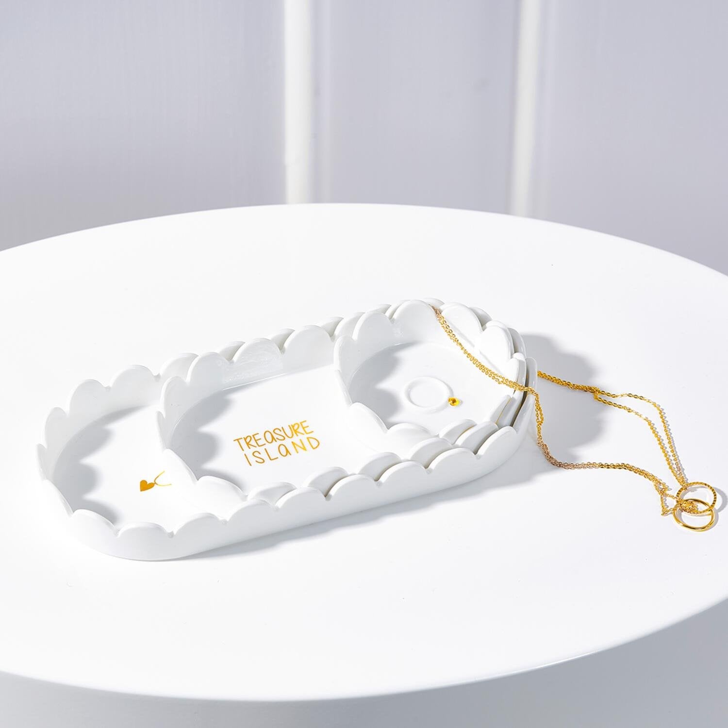 Schale "Schmuckstücke - Goldkette" (Weiß)