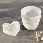 Poesielicht "Goldene Herzen" - 9,5x9 cm (Weiß)