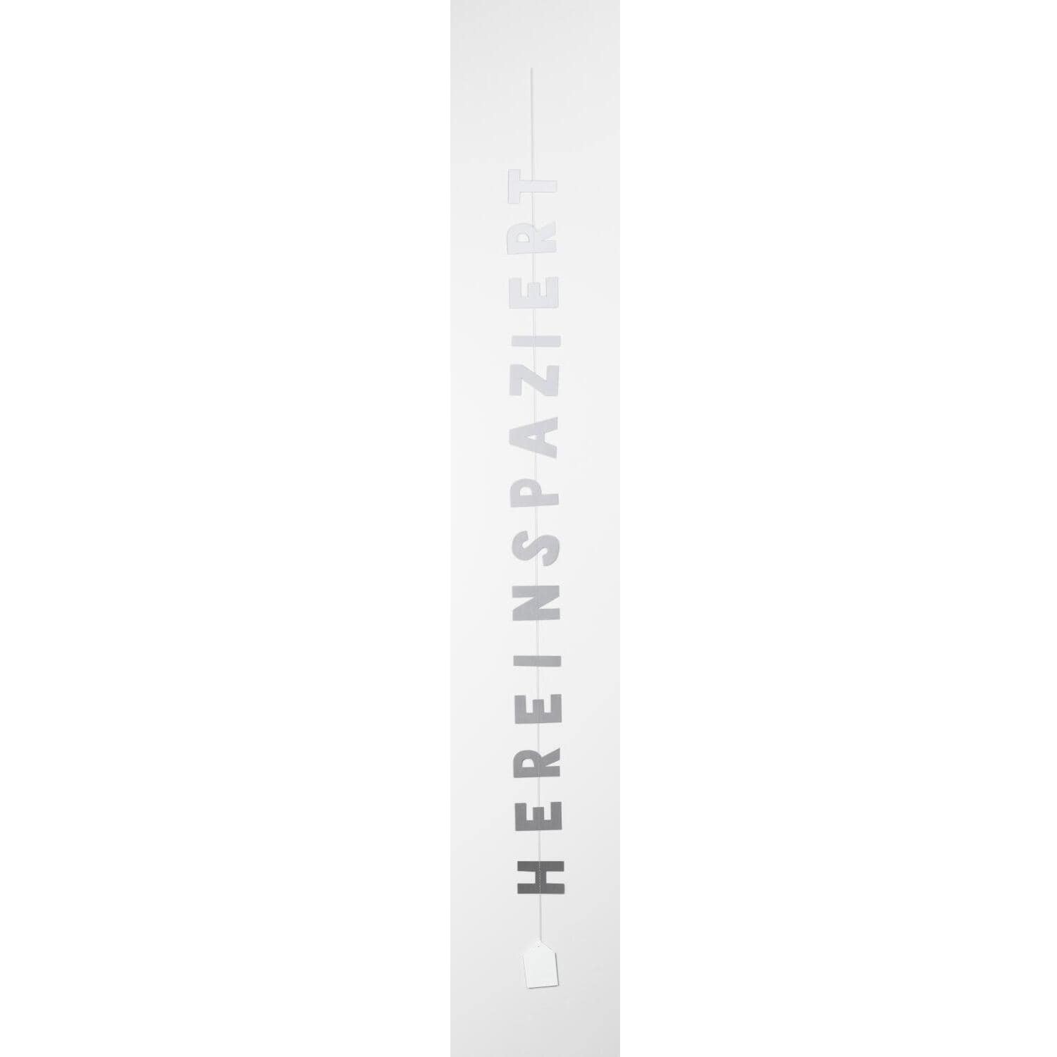 Textkette "Hereinspaziert" - 123 cm (Metallic/Weiß)