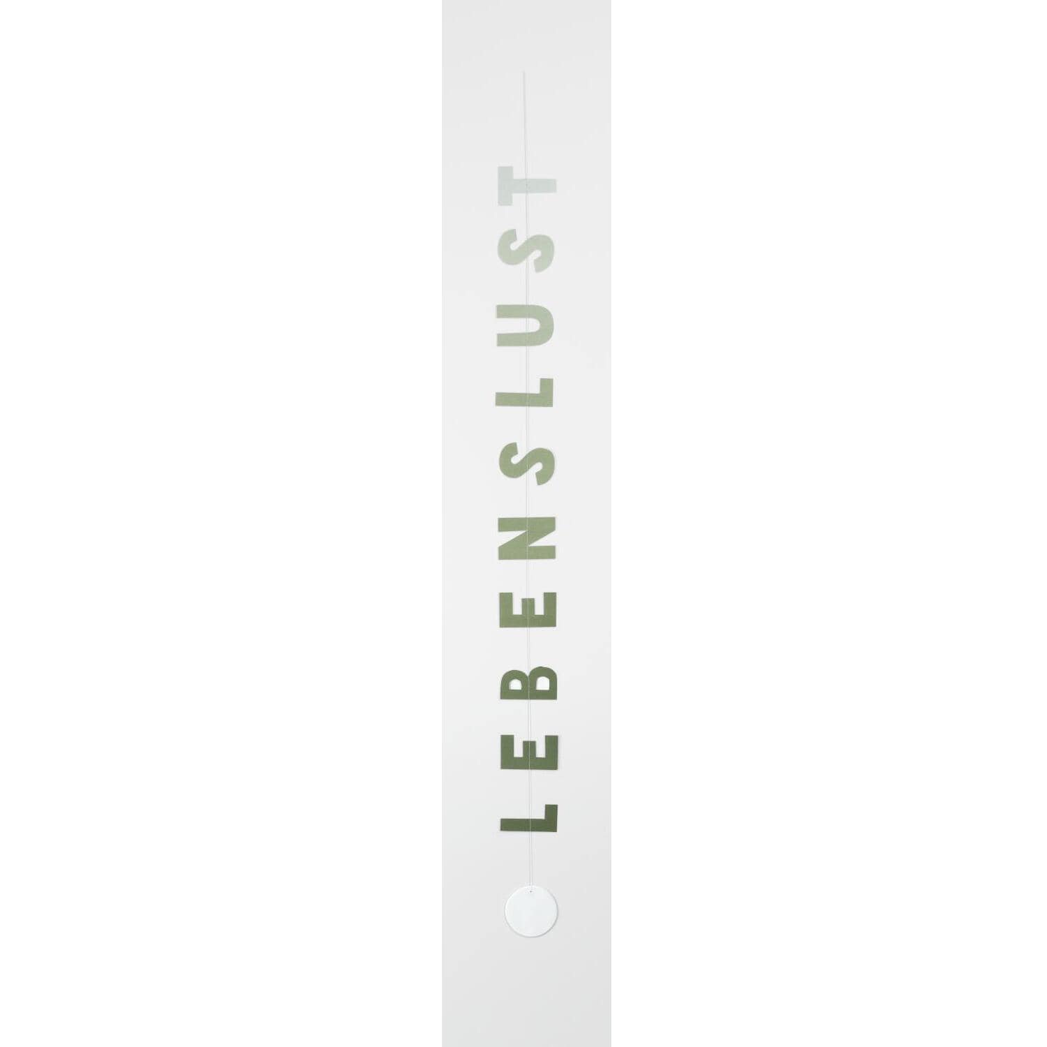 Textkette "Lebenslust" - 97 cm (Metallic/Weiß)
