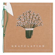 XL-Strickkarte "Gratulation" (Braun/Grün)