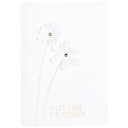3D Blumenkarte "Alles Liebe zur Hochzeit" (Weiß)
