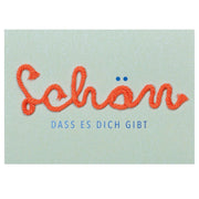 Kordelkarte "Schön, dass es dich gibt" (Mintgrün)