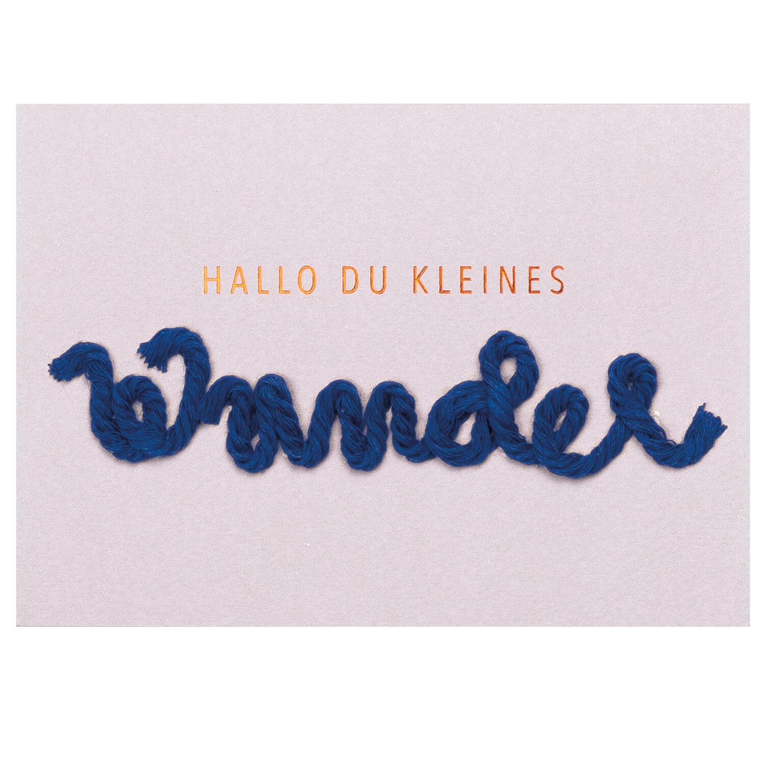 Kordelkarte "Hallo Du kleines Wunder" (Rosa)