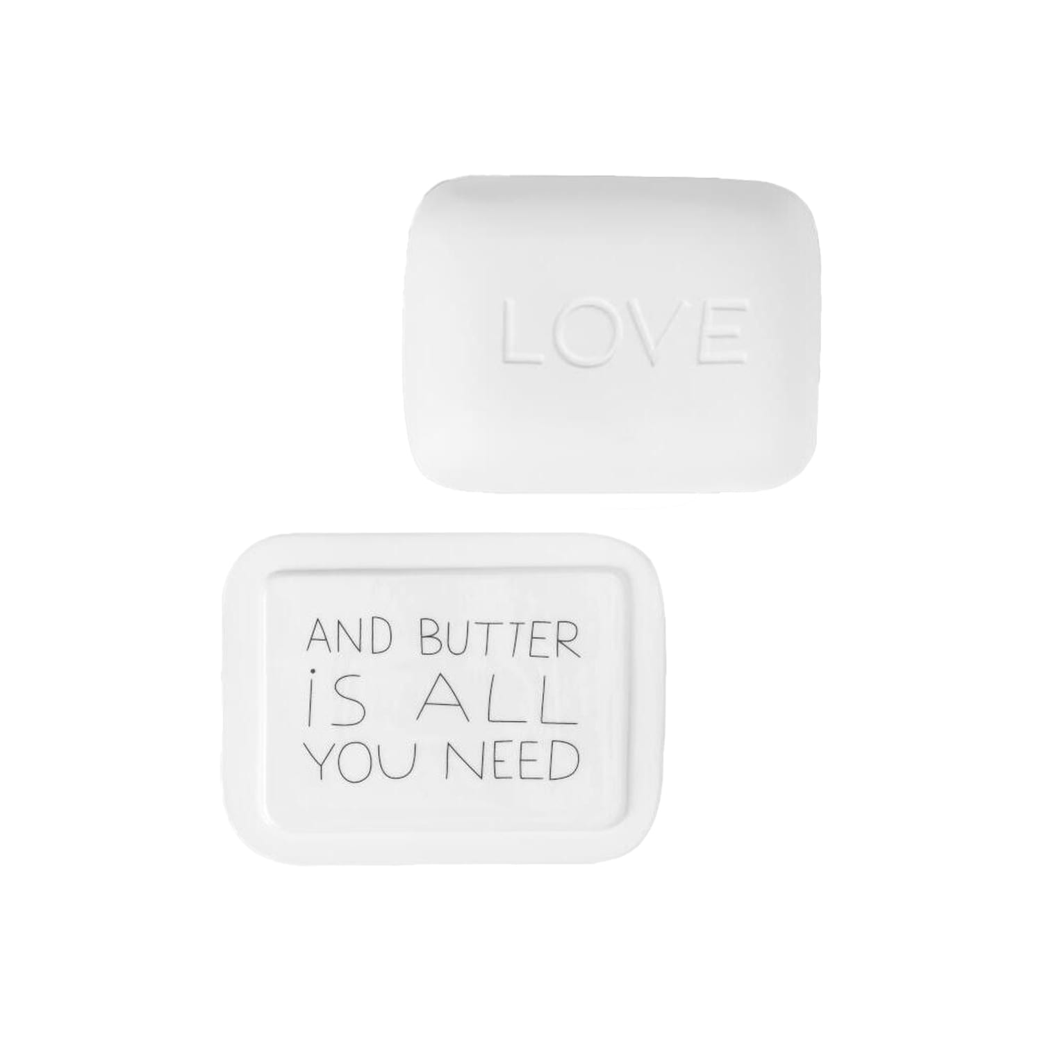 Butterdose "Guten Morgen - Love" -  14,5x11x5,5 cm (Weiß)