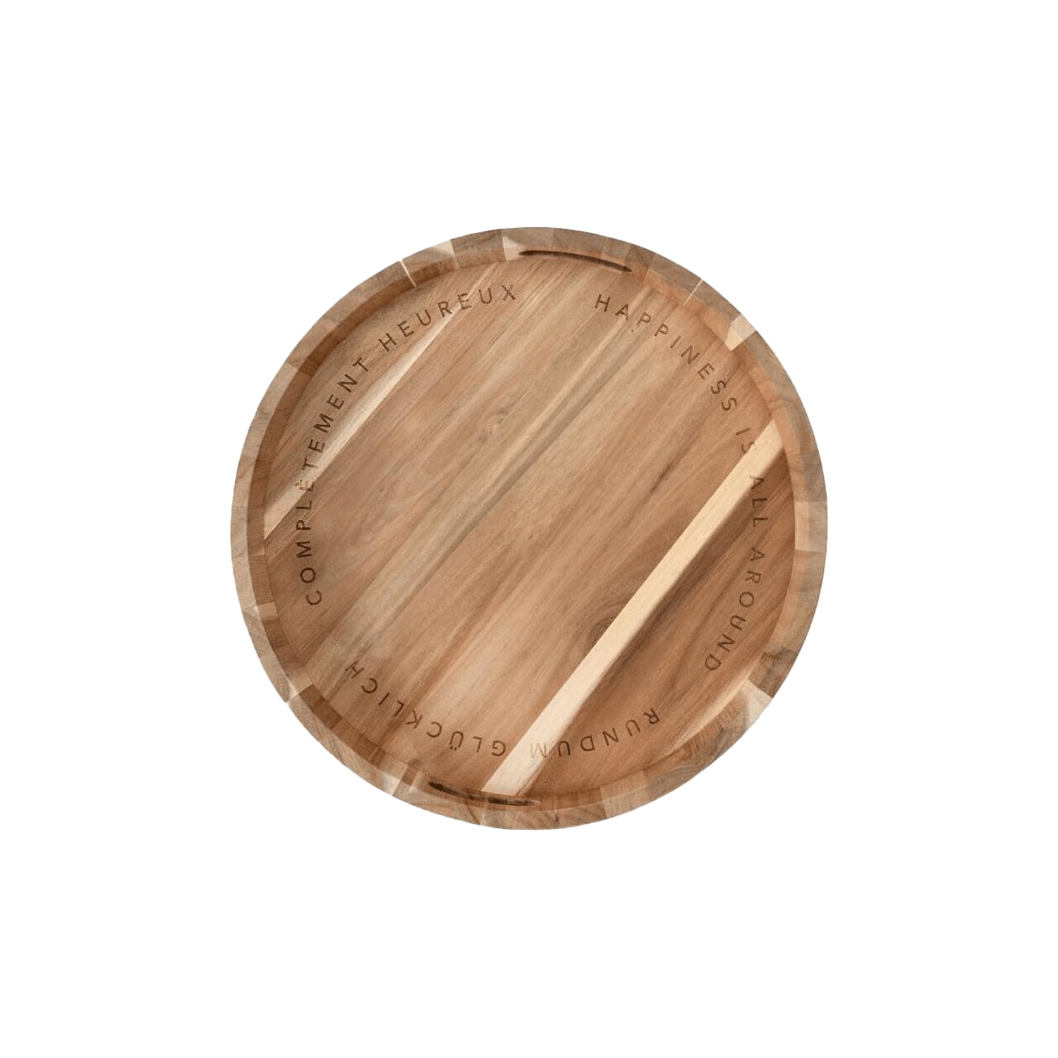 Holztablett "Rundum glücklich" - 40,5x5 cm (Natur)