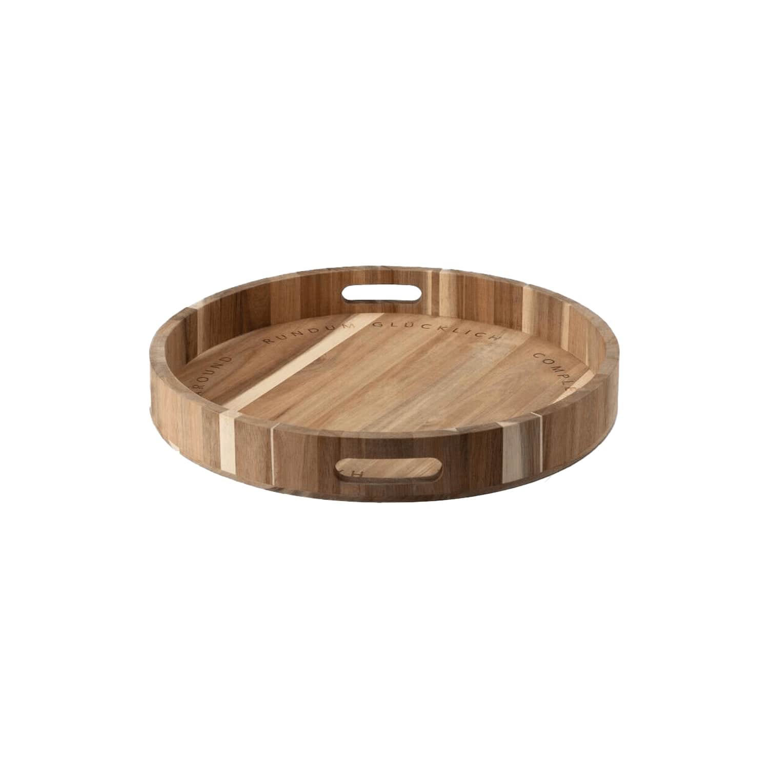 Holztablett "Rundum glücklich" - 40,5x5 cm (Natur)
