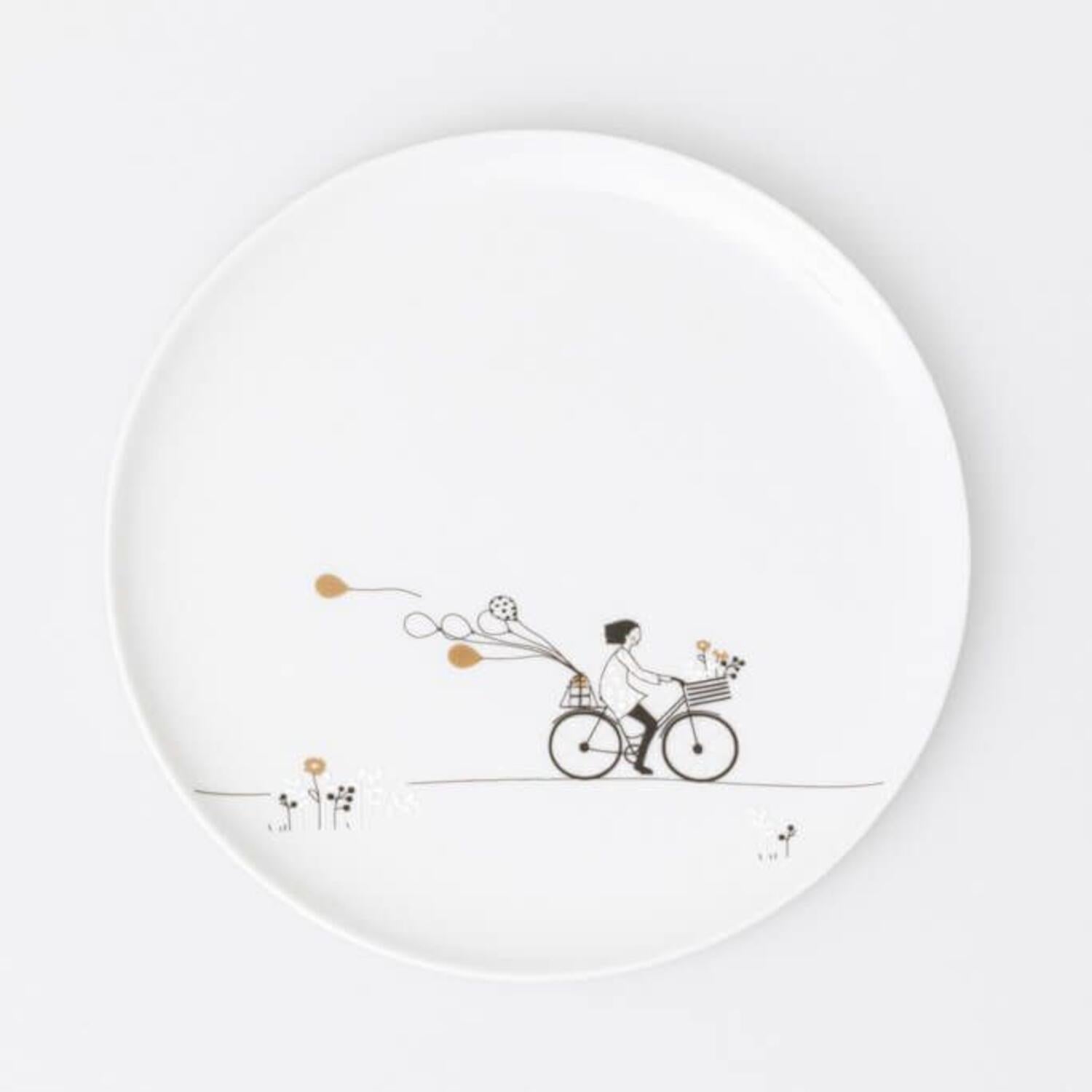 Geschenkteller "Hobby - Radfahren" - 15 cm (Weiß)