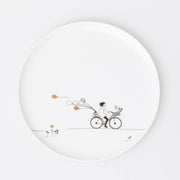 Geschenkteller "Hobby - Radfahren" - 15 cm (Weiß)