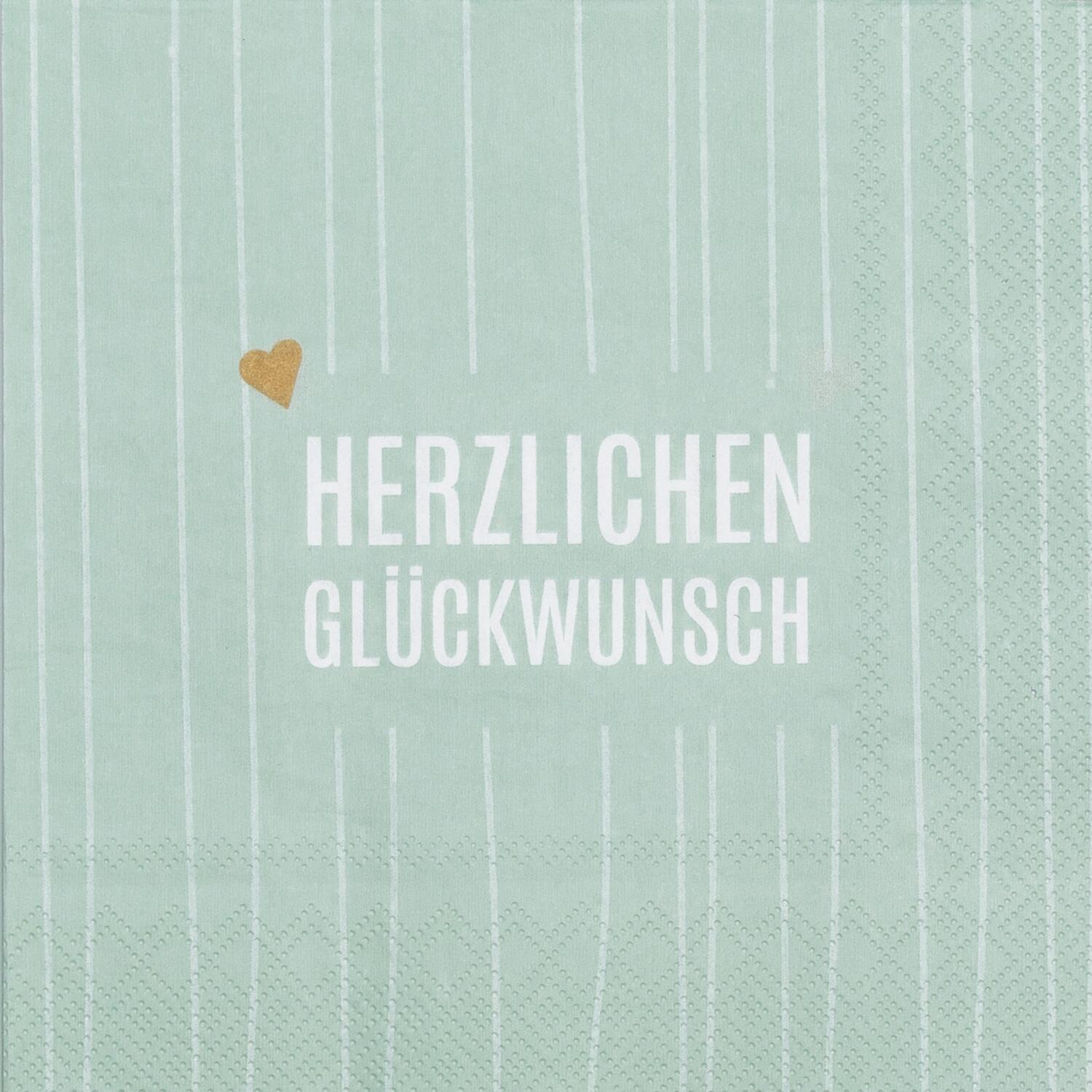 Servietten "Herzlichen  Glückwunsch" (Grün)