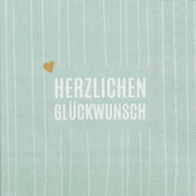 Servietten "Herzlichen  Glückwunsch" (Grün)
