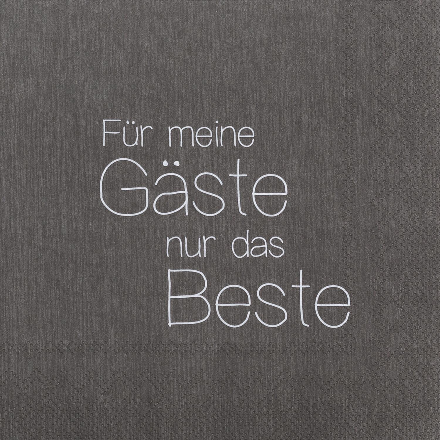 Papierservietten "Für meine Gäste nur das Beste" (Grau)
