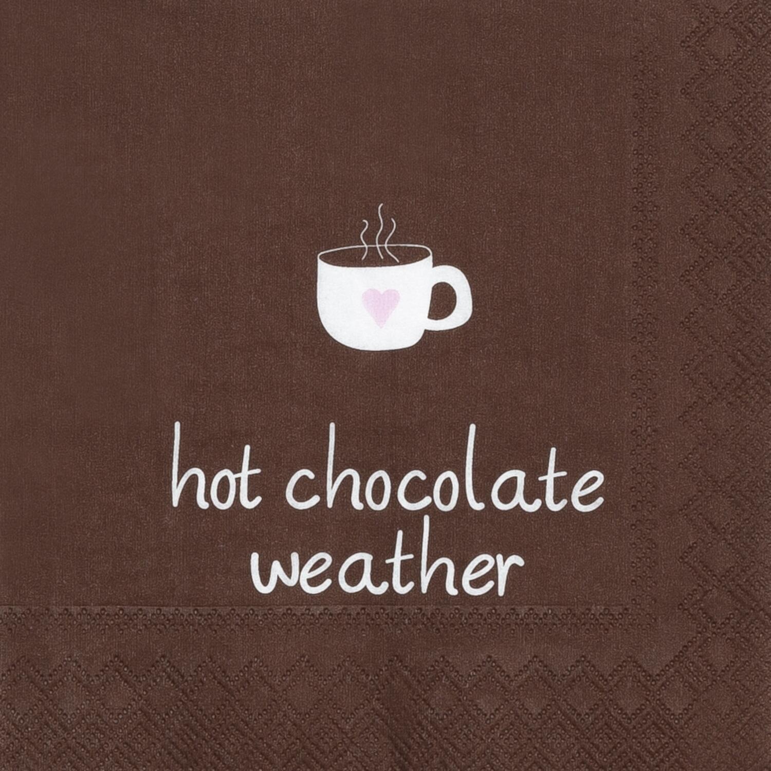 Cocktailservietten "Hot chocolate weather" (Braun)