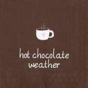 Cocktailservietten "Hot chocolate weather" (Braun)