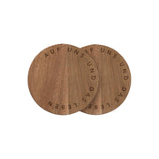 Untersetzer "Auf uns und das Leben" - 10x0,8 cm (Braun)