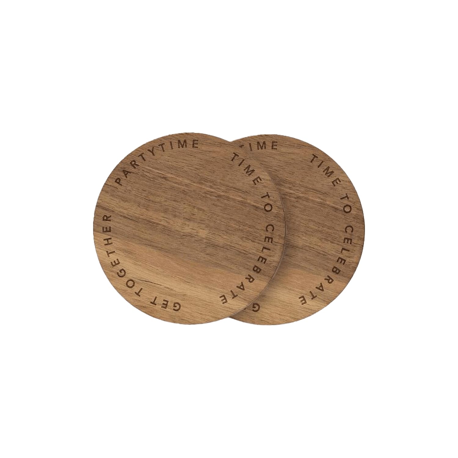 Untersetzer "Partytime" im 2er-Set - 10x0,8 cm (Braun)