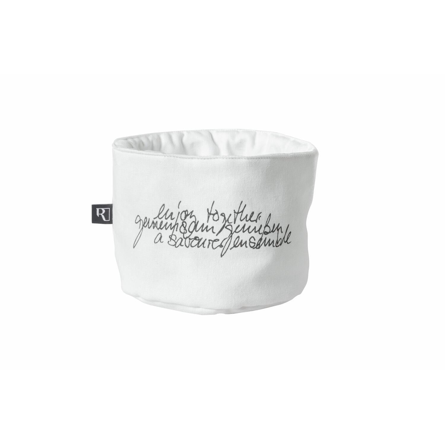 Brotkorb "Häppchenweise - gemeinsam genießen" - 17x12 cm (Weiß)