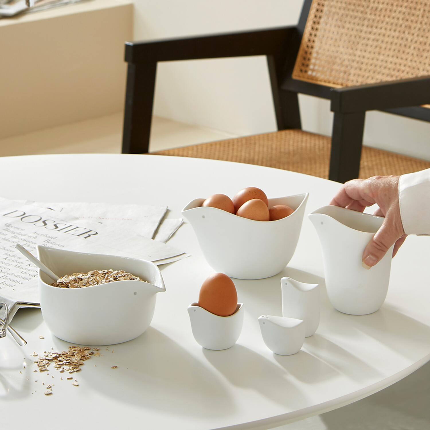 Schalen "Early Bird" im 2er-Set (Weiß)