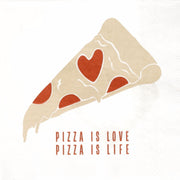 Papierservietten "Pizza in Love" - 33x33 cm (Weiß)