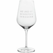 Weinglas "Die Lage ist besäufniserregend" - 9,3x23,8 cm (Transparent)