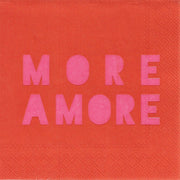 Cocktailserviette "More Amore" - 25x25 cm (Rot)