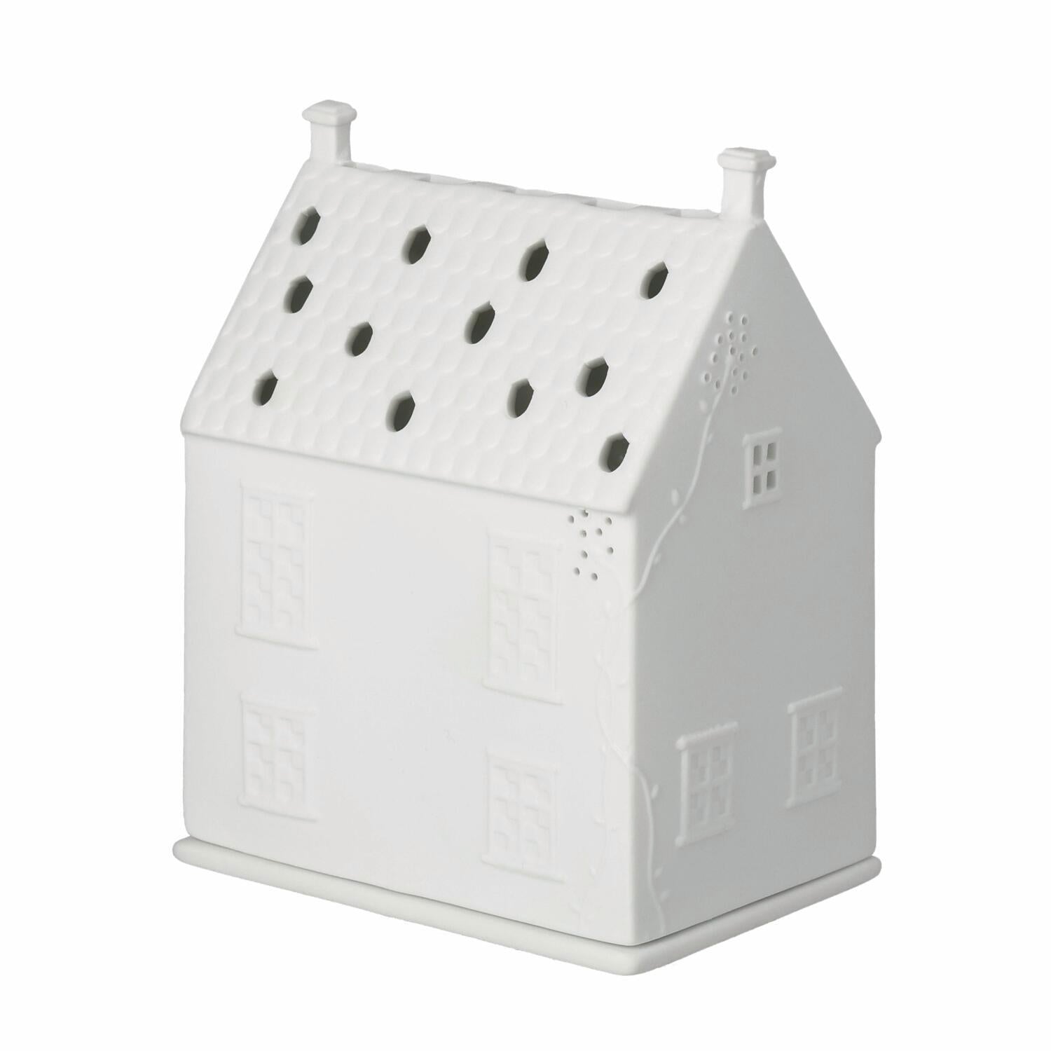 Lichthaus mit Ranken "Landhäuschen" - 10x7,1x13 cm (Weiß)