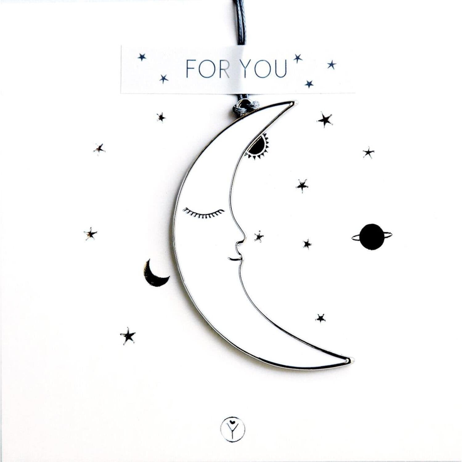 Ornament "Mond" - 1,5x6 cm (Silber)