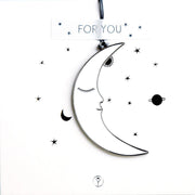 Ornament "Mond" - 1,5x6 cm (Silber)