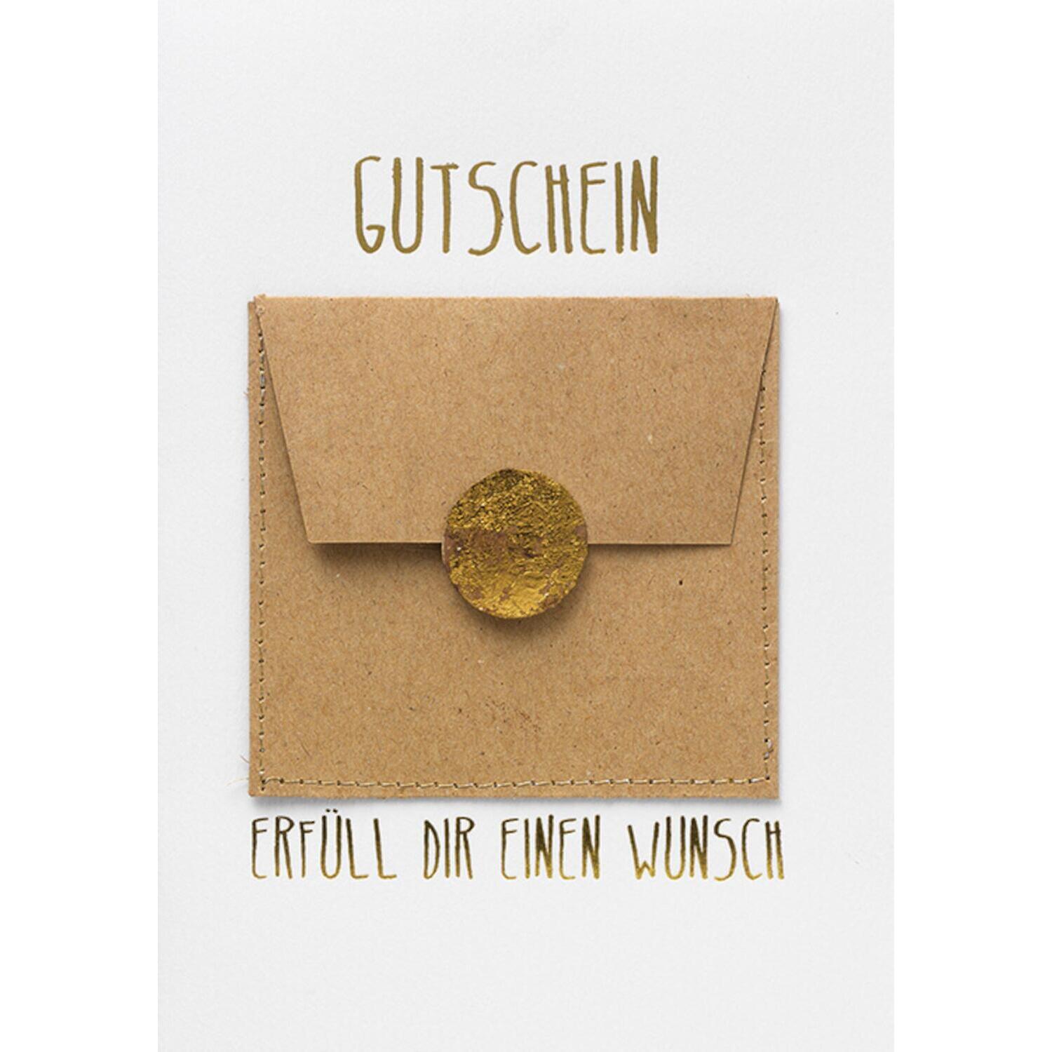 Gutscheinkarte "Erfüll dir" (Braun/Gold)