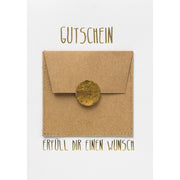 Gutscheinkarte "Erfüll dir" (Braun/Gold)