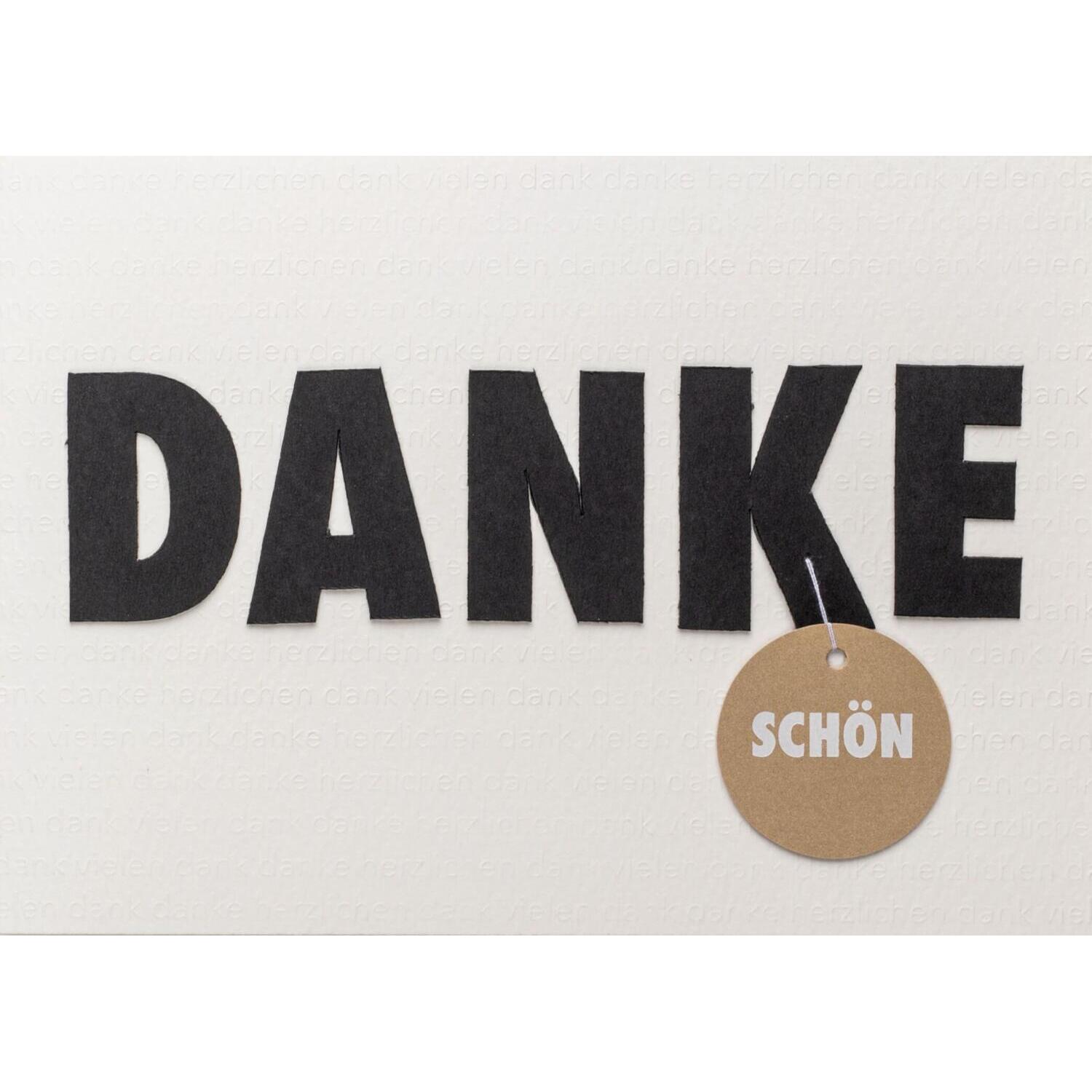 Klappkarte/Ereigniskarte "Dankeschön" - 12x17 cm (Weiß)