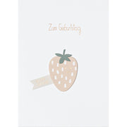 Früchtchen-Karte "Erdbeere - Zum Geburtstag" (Grau/Rosa)