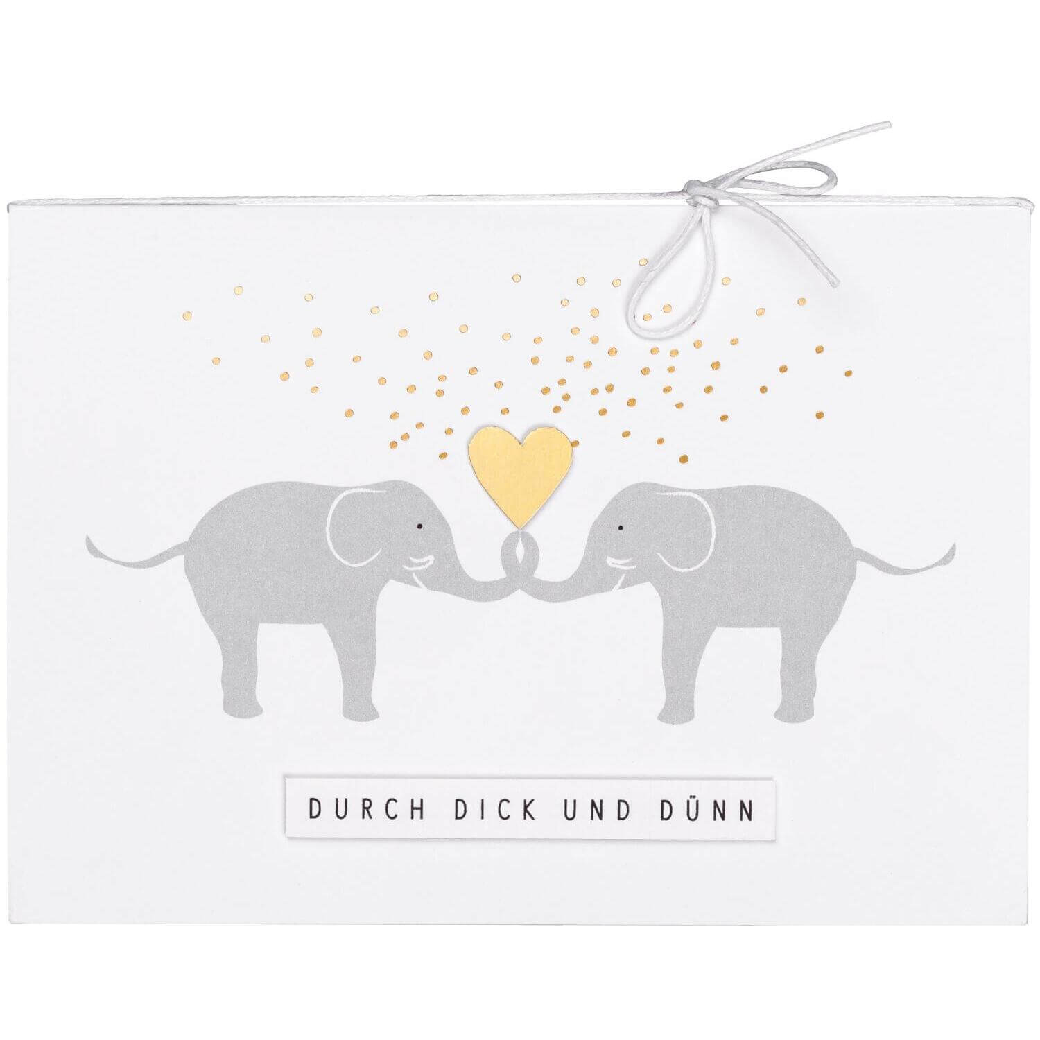 Pärchenkarte "Durch dick und dünn" - 11,8x16,6 cm (Weiß)
