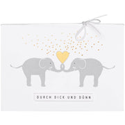 Pärchenkarte "Durch dick und dünn" - 11,8x16,6 cm (Weiß)