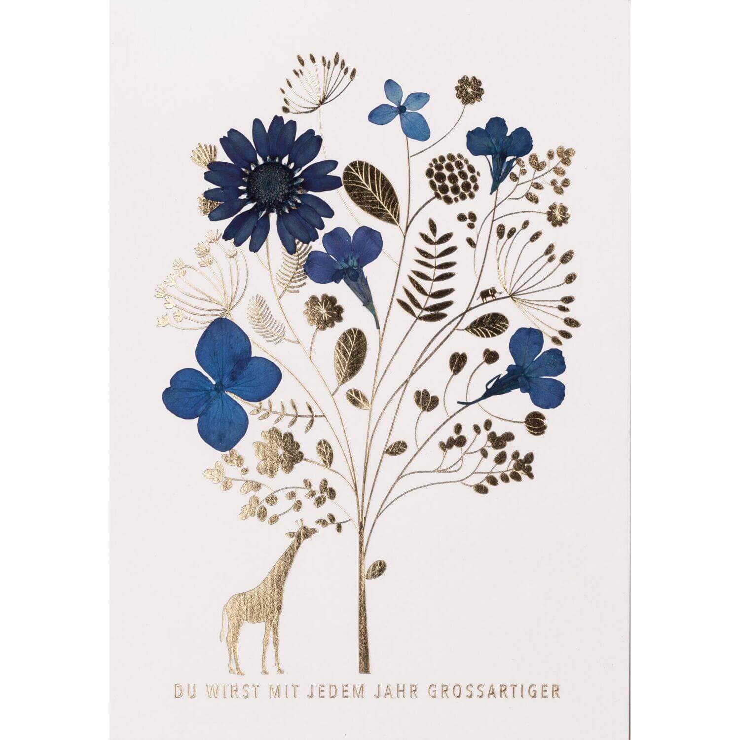 Karte "Glücksblumen - Du wirst mit jedem Jahr grossartiger" - 11,8x16,6 cm (Weiß) räder Design