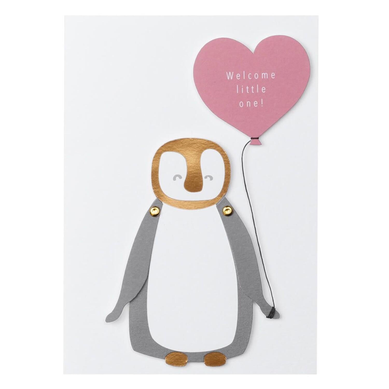 Tierische Babykarte "Pinguin - Welcome little one!" - 18x12,5 cm (Bunt)