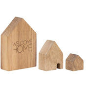 Holzhäuser Set "LIVING - Welcome" - 9,5x6,5x2,5 cm (Natur)