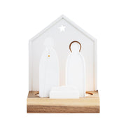 Lichtobjekt "XMAS - Kleine Krippe" - 16 cm (Weiß)