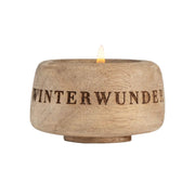 Teelichthalter "XMAS - Winterwunder" - 4 cm (Akazie)