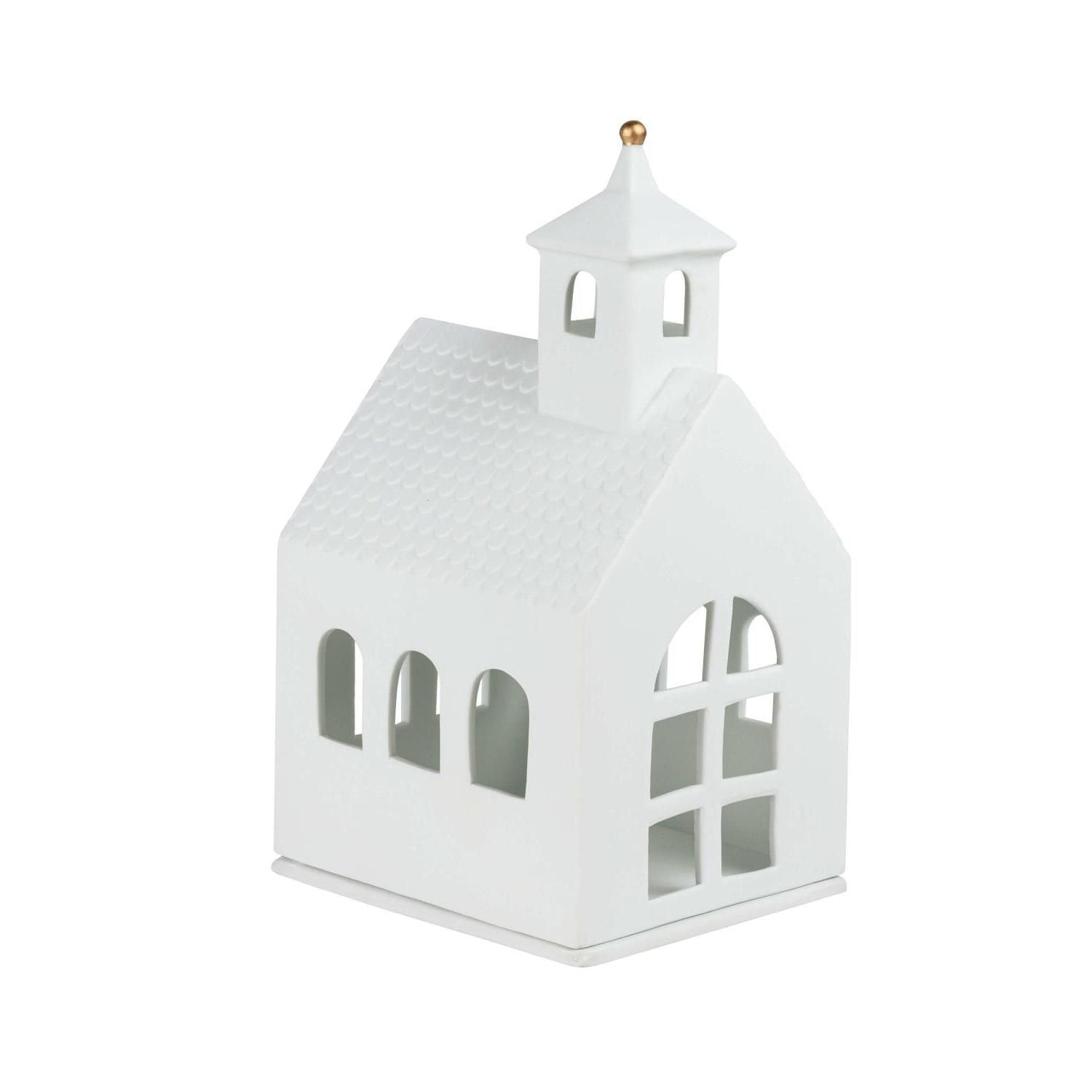 Lichthaus "XMAS - Große Kapelle" - 23 cm (Weiß)