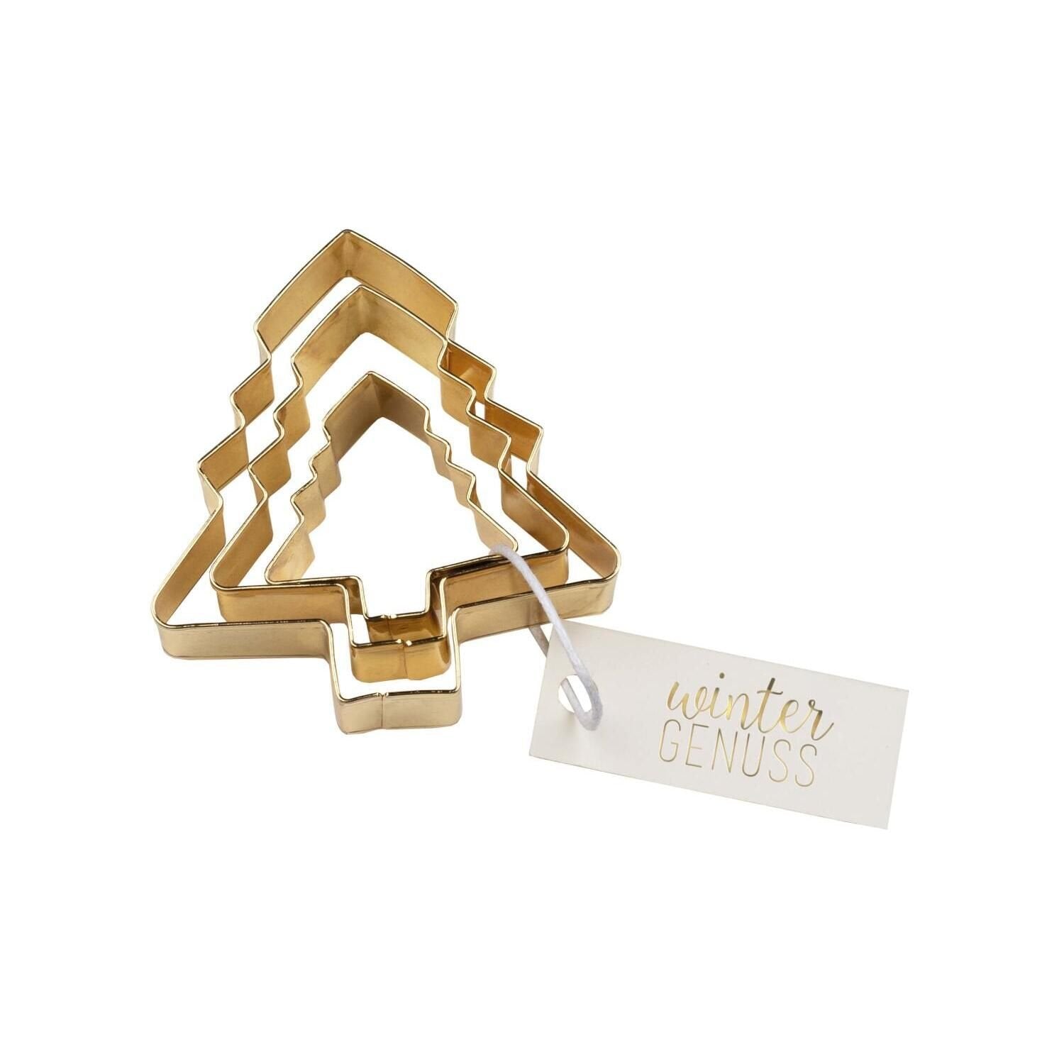 Keksausstecher "XMAS - Wintergenuss" - 3er Set (Gold)