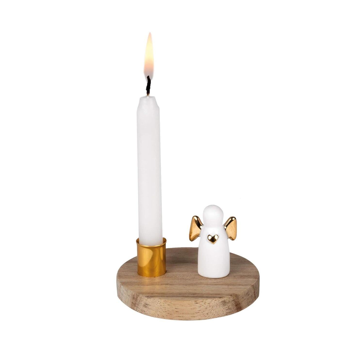 Kerzenhalter "Lichtgeschichten - Schutzengel" - 7x4,5 cm (Natur/Weiß) räder Design