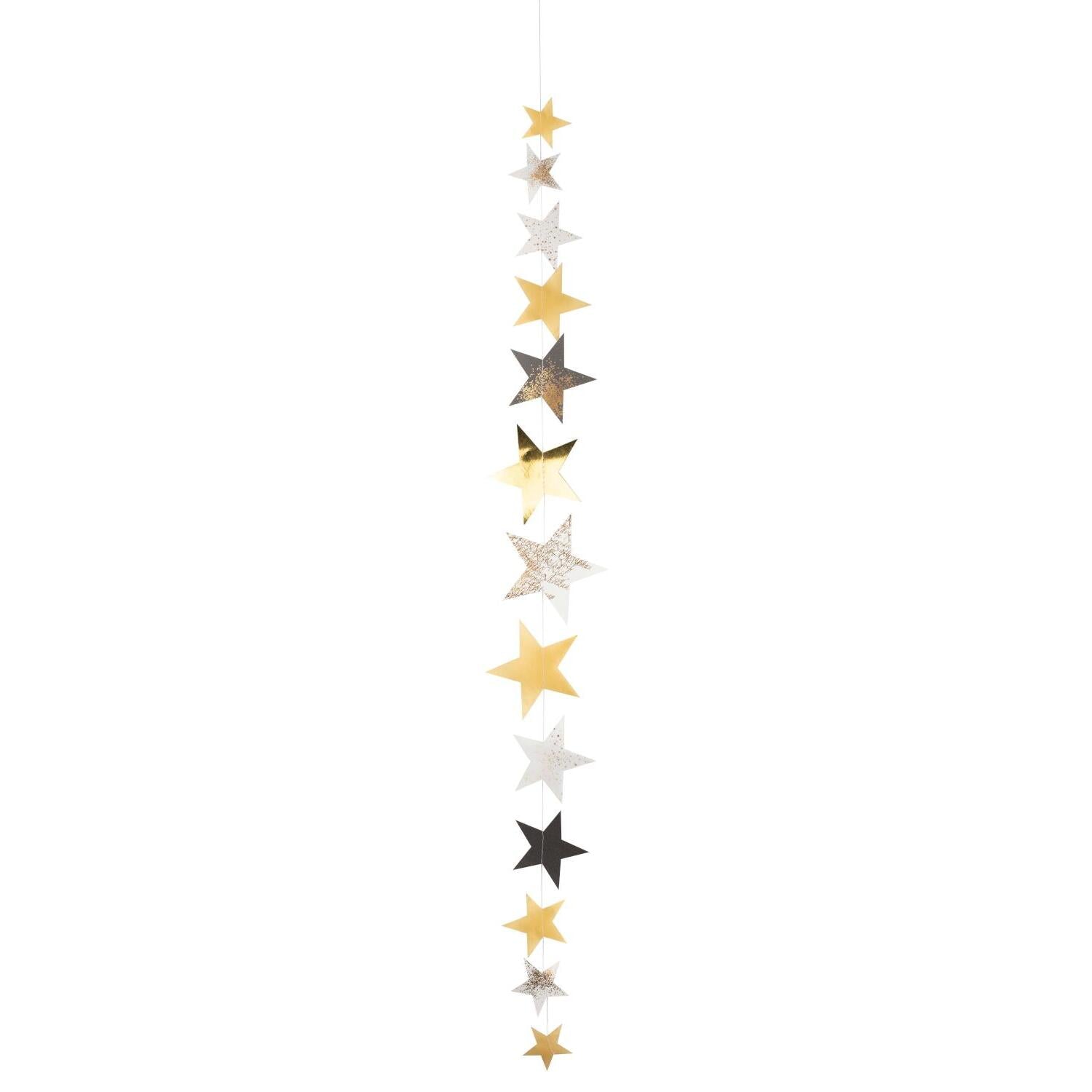Papierkette "Taumelnde Sterne" - 95 cm (Gold)