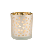 Windlicht "XMAS - Glanzlicht Punkte" - 8 cm (Gold)