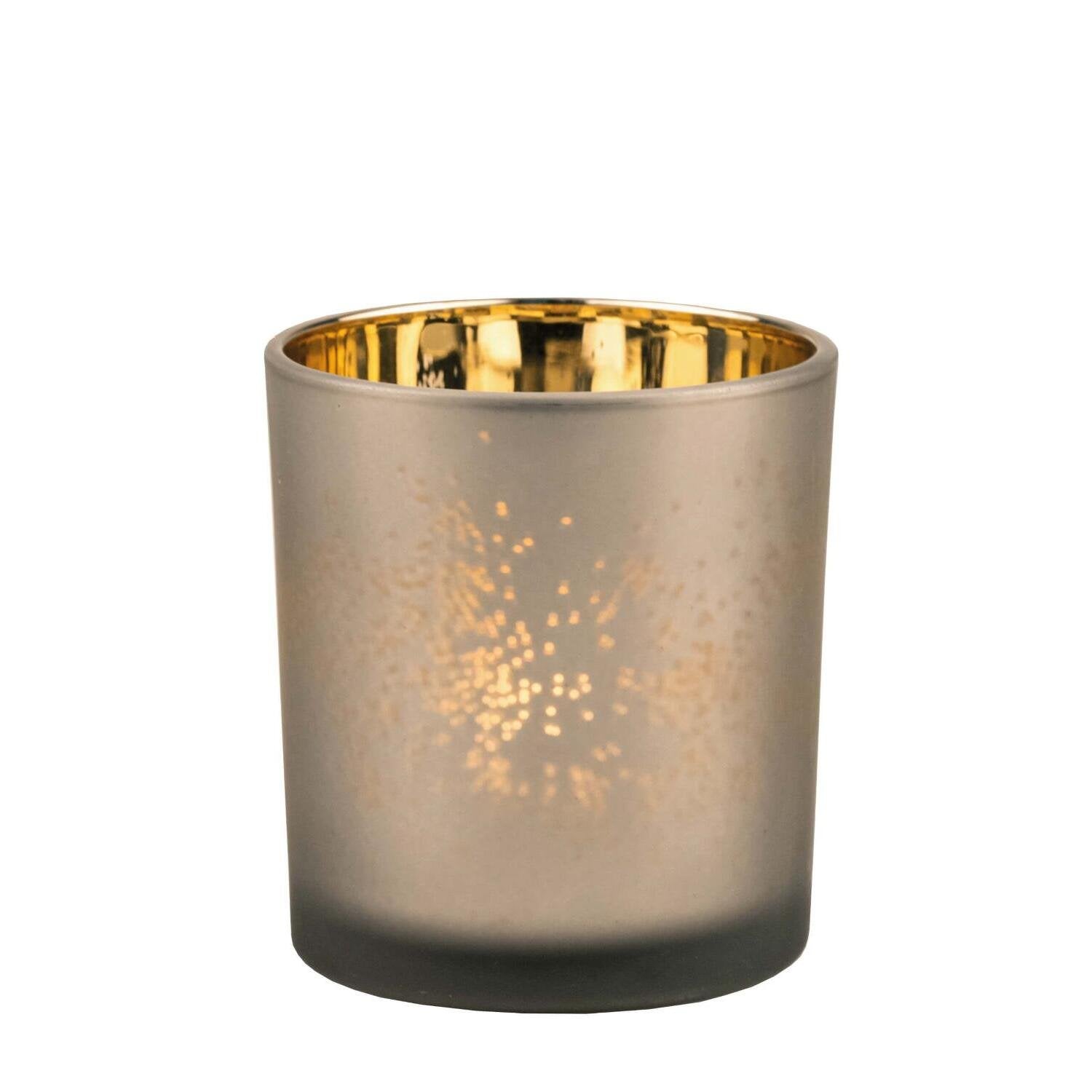 Windlicht "XMAS - Glanzlicht Sternenstaub" - 8 cm (Gold)