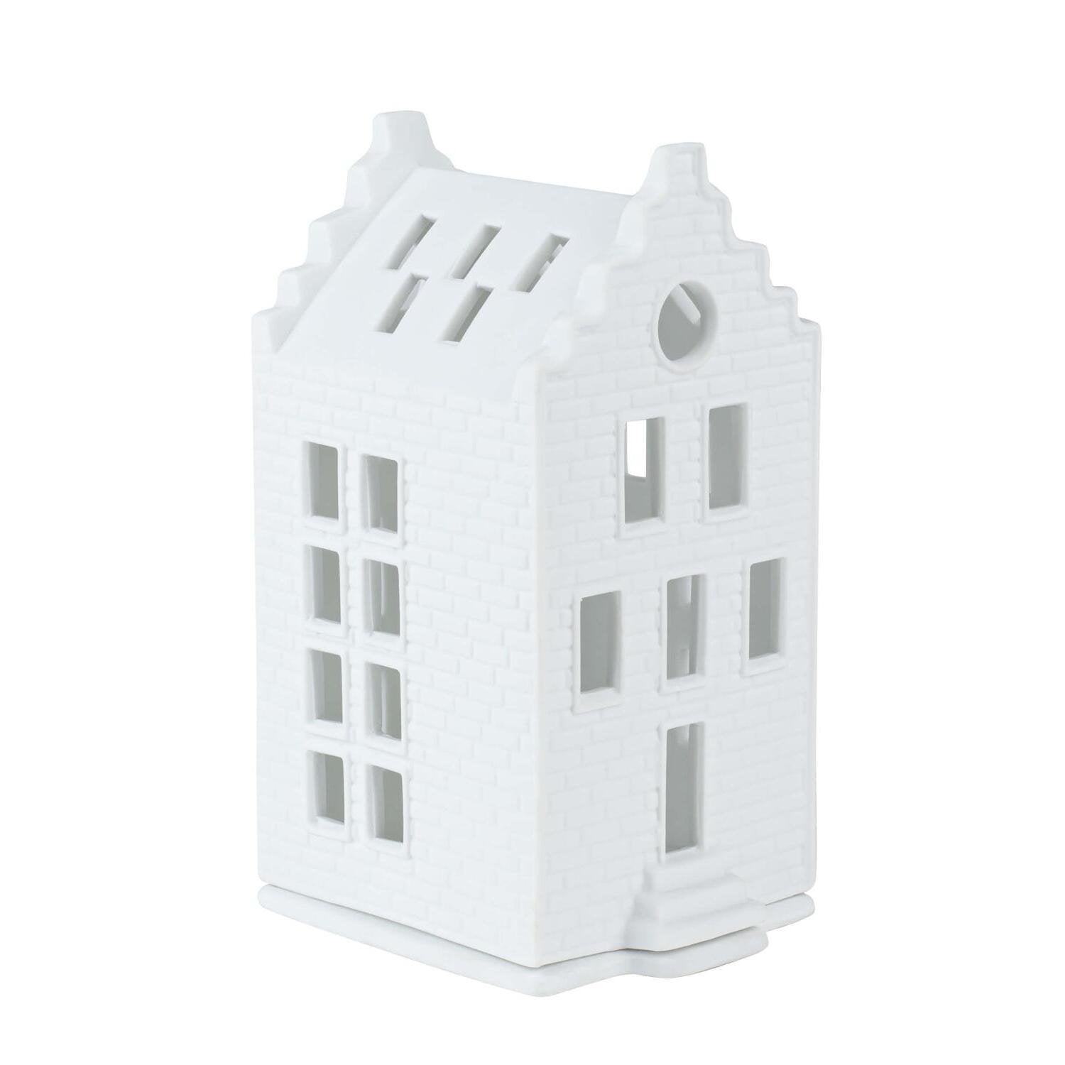 Lichthaus "Kleines Backsteinhaus" - 16 cm (Weiß)