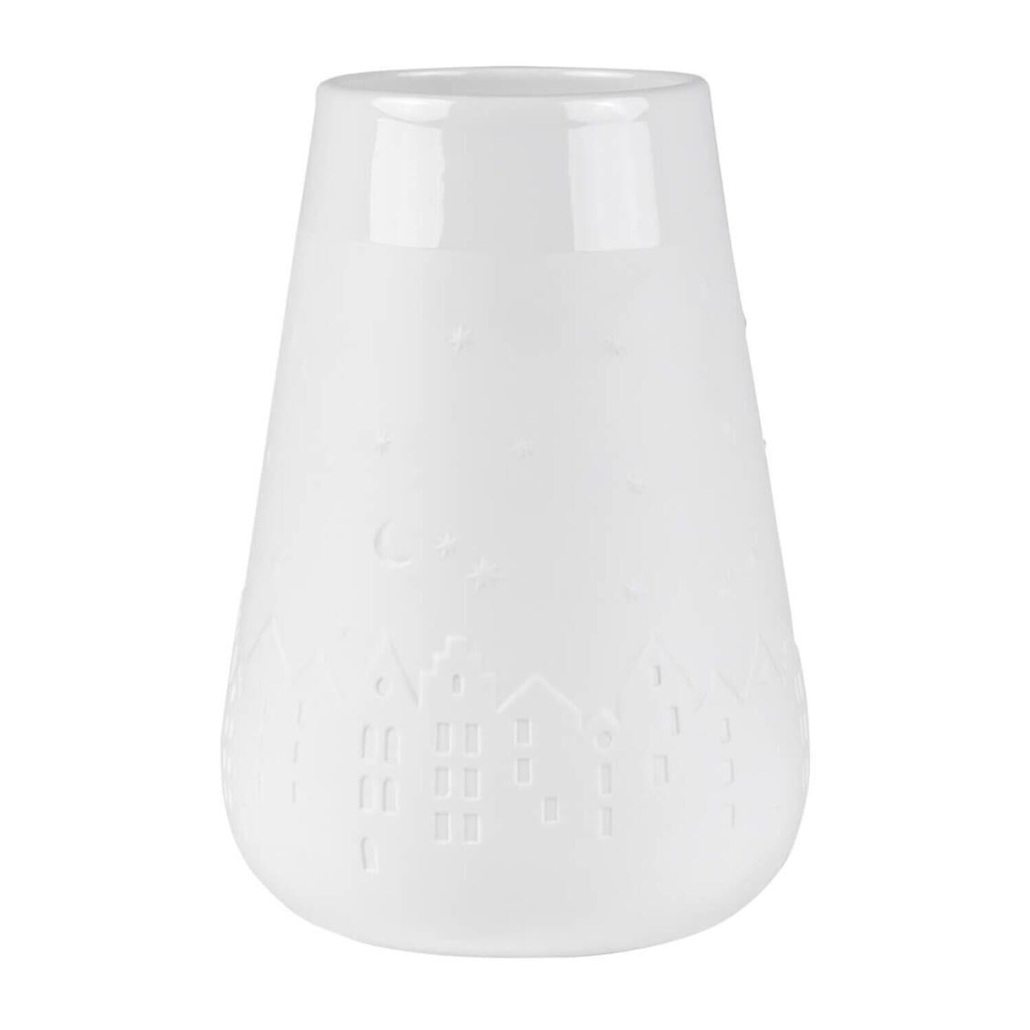 Vase "Poesie - Winterstadt" - 14x20 cm (Weiß) räder Design