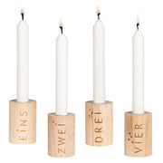 Adventslicht 4er-Set - 5,5x8 cm (Natur)